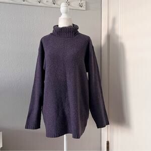 Vintage Eddie Bauer Purple Wool Knit Turtleneck Sweater